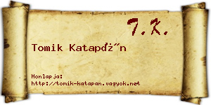 Tomik Katapán névjegykártya